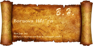 Borsova Héra névjegykártya